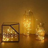 cheap Battery String Lights-30 PCS 12PCS 6PCS Fairy Lights Battery Operated (Included) 600LED 240LED 120LED Mini String Lights Waterproof Copper Wire Firefly Starry Lights for Halloween Party Christmas Festivals Decorations