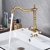 preiswerte Küchenarmaturen-Kitchen Faucet,Two Handles One Hole Antique Brass / Electroplated / Painted Finishes Standard Spout Centerset Antique Kitchen Taps