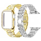 economico Cinturini per Apple Watch-Cinturino per orologio  per Apple Watch Series 8 7 6 5 4 3 2 1 SE Acciaio inossidabile Sostituzione Cinghia Diamante Bling Braccialetto di gioielli Polsino