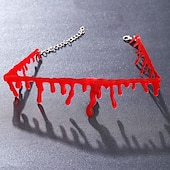 cheap Halloween 2024-Halloween Decoration Horror Vampire Dark Blood Necklace European And American Ktv Haunted House Creative Personality Blood Necklace