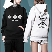 abordables Gráficos de personajes de dibujos animados y películas-One Piece Monkey D Luffy Sudadera Animé Dibujos Anime Harajuku Gráfico Kawaii Para Pareja Hombre Mujer Adulto Vuelta al cole Estampado en caliente