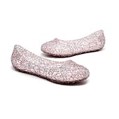 economico Ballerine da donna-Per donna Ballerine Ballerine Scarpe gelatine Giornaliero Tinta unita Estate Piatto Punta tonda Informale PVC Mocassino Argento Nero Rosa