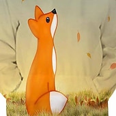 abordables Animaux 3D pour Garçon-Garçon 3D Graphic Bande dessinée Renard Sweat à capuche manche longue 3D effet Eté Automne Actif Vêtement de rue Polyester Enfants 3-12 ans Casual du quotidien
