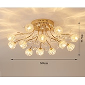economico Lampadari-lampadario da incasso led cristallo plafoniera metallo elettrolitico stile nordico 110-240v