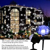 cheap Christmas Gift Lights-Christmas Snowflake Projection Lamp Ground Plug-in Vertical Dual-purpose Snowflake Projector Lamp Christmas Decoration Lamp Can Be Plugged In