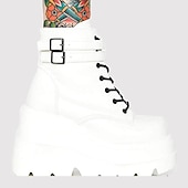 levne Platformové boty-Dámské Boty Boty na platformě Lolita Boty Demonia Párty Denní Pevná barva 3D Kotníkové boty Booties Platforma Klínový podpatek Módní sportovní Na běžné nošení Chůze PU kůže Umělá kůže Zip Černá Bíl