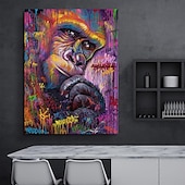Недорогие Принт с животными-Wall Art Печать на холсте животное вид на город украшение дома декор свернутый холст без рамки без рамы нерастянутый