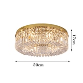 abordables Lámparas de araña únicas-50cm 60cm 80cm luces de techo cristal diseño de círculo único araña de metal morden lujo estilo nórdico dormitorio sala de estar araña led 110-120v 220-240v