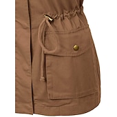 tanie Kamizelki-damska z kapturem wojskowy anorak safari Utility sznurek cargo kamizelka kurtka zimowa trencz top outdoor termiczny ciepły wiatroszczelny multi-kieszenie zieleń wojskowa różowy czarny wędkarstwo wspinaczka podróże