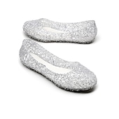economico Ballerine da donna-Per donna Ballerine Ballerine Scarpe gelatine Giornaliero Tinta unita Estate Piatto Punta tonda Informale PVC Mocassino Argento Nero Rosa