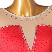 levne Šaty na krasobruslení-Šaty na bruslení Dámské Dívčí Buz Pateni Šaty Úbory Černá Burgundská fialová Námořnická modř Slátanina Síťka Spandex Vysoká pružnost Trénink Profesionální Soutěž Bruslařské oblečení Ručně vyrobeno