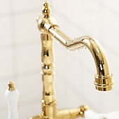 preiswerte Küchenarmaturen-Kitchen Faucet,Two Handles One Hole Antique Brass / Electroplated / Painted Finishes Standard Spout Centerset Antique Kitchen Taps