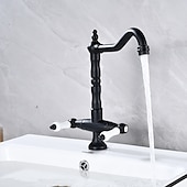 preiswerte Küchenarmaturen-Kitchen Faucet,Two Handles One Hole Antique Brass / Electroplated / Painted Finishes Standard Spout Centerset Antique Kitchen Taps