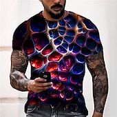 cheap 3D T shirts-Men&#039;s Unisex Graphic Prints Crack T Shirt Short Sleeve T shirt 3D Print Crew Neck Shirt Designer Casual Big and Tall Daily Holiday Blue Summer Clothing Apparel S M L XL XXL 3XL