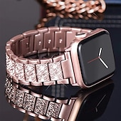 economico Cinturini per Apple Watch-Cinturino per orologio  per Apple Watch Series 8 7 6 5 4 3 2 1 SE Acciaio inossidabile Sostituzione Cinghia Diamante Bling Braccialetto di gioielli Polsino