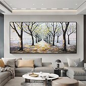 voordelige Schilderijen van landschappen-olieverfschilderij handgemaakte handgeschilderde kunst aan de muur abstract landschap groen trail woondecoratie decor gerold canvas geen frame niet uitgerekt
