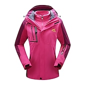 cheap Fleece &amp; 3 in 1 Jackets-Women&#039;s Hiking 3-in-1 Jackets Ski Jacket Hiking Fleece Jacket Winter Outdoor Thermal Warm Windproof Lightweight Wear Resistance Outerwear Winter Jacket Trench Coat Skiing Fishing Climbing Black Ivory