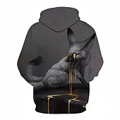 cheap Animal Print-Men&#039;s Graphic Fox Hoodie Hoodies Sweatshirt Hoodie Long Sleeve Hooded Sweatshirt Hooded Streetwear 3D Print Casual Daily Royal Blue Blue Print Spring &amp;  Fall Designer