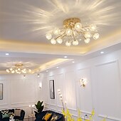 economico Lampadari-lampadario da incasso led cristallo plafoniera metallo elettrolitico stile nordico 110-240v