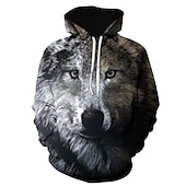 preiswerte Tierdruck-Herren Wolf Tier gemustert Hoodie Sweatshirt Kapuze Hoodies Pullover Hoodie Sweatshirt Kapuze Langarm Sweatshirt mit Kapuze Mit Kapuze Vintage WY-0325 WY-0326 Designer