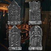 abordables Décor d&#039;Halloween d&#039;extérieur-Mousse solide pierre tombale halloween prop bar maison hantée chambre secrète décoration 4 pièces