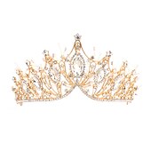 preiswerte Haarstyling-Zubehör-Strasslegierung große Krone handgefertigte Accessoires atmosphärisches Styling Haarschmuck goldene Kleidkrone