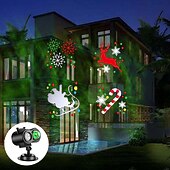 abordables Lumières de Noël-Projecteur à LED de noël Lumière de projecteur à vague d&#039;eau 2 en 1 avec 16 motifs commutables Spectacle de lumière de paysage étanche pour la célébration d&#039;anniversaire d&#039;halloween et décoration de