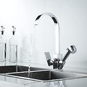 economico Rubinetti per lavello-rubinetto cucina - monocomando due fori estraibile galvanizzato /&amp;amp;timido;pull-down / beccuccio standard / alto /&amp;amp;shy;high arc centerset rubinetti da cucina contemporanei