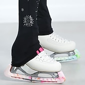 رخيصةأون سراويل وت leggings التزلج على الجليد-بنطلون التزلج نسائي للفتيات تزلج على الجليد الجوارب الدراجات أسود الصوف سباندكس عالية المرونة التدريب تمرين منافسة ملابس التزلج الدفء مصنوع يدوي الكريستال / حجر الراين / الشتاء