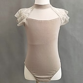 abordables Ropa de baile para niños-Ropa de Baile para Niños Ballet Leotardo / Pijama Mono Encaje Un Color Corte Chica Entrenamiento Rendimiento Correas Cintura Alta Licra Encaje