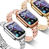 economico Cinturini per Apple Watch-Cinturino per orologio  per Apple Watch Series 8 7 6 5 4 3 2 1 SE Acciaio inossidabile Sostituzione Cinghia Diamante Bling Braccialetto di gioielli Polsino