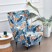 baratos Tampa da poltrona e capa de cadeira sem braço-capas de cadeira de asa capas de sofá elástico spandex capas de poltrona com almofada de assento capa de almofada padrão de impressão de braços protetor de móveis de tecido para sala de estar cadeira