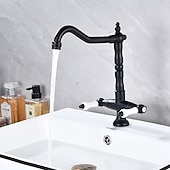preiswerte Küchenarmaturen-Kitchen Faucet,Two Handles One Hole Antique Brass / Electroplated / Painted Finishes Standard Spout Centerset Antique Kitchen Taps