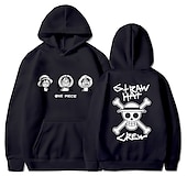 abordables Gráficos de personajes de dibujos animados y películas-One Piece Monkey D Luffy Sudadera Animé Dibujos Anime Harajuku Gráfico Kawaii Para Pareja Hombre Mujer Adulto Vuelta al cole Estampado en caliente