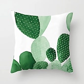 cheap Floral &amp; Plants Style-Cushion Cover 1PC Soft Decorative Square Throw Pillow Cover Cushion Case Faux Linen Pillowcase for Sofa Bedroom  Superior Quality Mashine Washable Pack of 1 for Sofa Couch Bed Chair Green