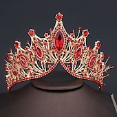 preiswerte Haarstyling-Zubehör-Strasslegierung große Krone handgefertigte Accessoires atmosphärisches Styling Haarschmuck goldene Kleidkrone