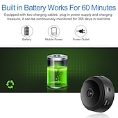 baratos Câmaras de IP-A9 Câmera 1080P (1920 × 1080) Mini Sem Fio Detector de Movimento Acesso Remoto Configuração de Wi-Fi protegido Interior Apoio, suporte 128 GB