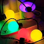 halpa Aurinkoenergiakäyttöinen-Ulkona käytettävät lomavalot aurinko 5 cm iso pallo valoketju 5m-20LED 3.5m-10LED keijulamppuvalot patio häät puutarhan lomakoristelu