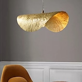 billiga Lyktdesign-46 cm led taklampor lotusbladformad metall lampskärm kreativ hängande lampa lykta design infälld metall elektropläterad modern 220-240v