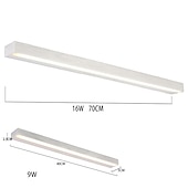 Недорогие Подсветка зеркал-матовый светодиодный зеркальный светильник тщеславия современный черный серебристый минималистский светильник для ванной комнаты алюминиевый водонепроницаемый ip20 40 см 70 см 110-240 В