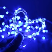 cheap Battery String Lights-30 PCS 12PCS 6PCS Fairy Lights Battery Operated (Included) 600LED 240LED 120LED Mini String Lights Waterproof Copper Wire Firefly Starry Lights for Halloween Party Christmas Festivals Decorations