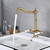 preiswerte Küchenarmaturen-Kitchen Faucet,Two Handles One Hole Antique Brass / Electroplated / Painted Finishes Standard Spout Centerset Antique Kitchen Taps