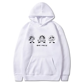 abordables Gráficos de personajes de dibujos animados y películas-One Piece Monkey D Luffy Sudadera Animé Dibujos Anime Harajuku Gráfico Kawaii Para Pareja Hombre Mujer Adulto Vuelta al cole Estampado en caliente