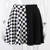 cheap Bottoms-Vintage Punk &amp; Gothic Masquerade Normal Goth Girl Plaid Checkered Fancy Dress Women's Event / Party Adults' Skirts Summer Spring