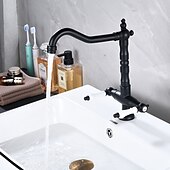 preiswerte Küchenarmaturen-Kitchen Faucet,Two Handles One Hole Antique Brass / Electroplated / Painted Finishes Standard Spout Centerset Antique Kitchen Taps
