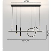 economico Modello a cerchio-1 luce 108 cm lampada a sospensione a led design circolare design singolo metallo stile moderno eleganti finiture verniciate ufficio sala da pranzo soggiorno luci 110-240v