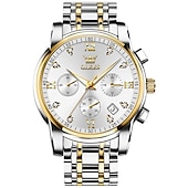 abordables Montres à quartz-OLEVS Montres à quartz pour Hommes Analogique Quartz Classique Mode mode Classique Noël Grand Cadran Date du jour Métal Acier Inoxydable Mode