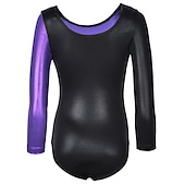 halpa Taitoluisteluharjoitusasu-Voimistelu trikoot Naisten Tyttöjen Kokopuku Voimistelupuku Spandex Erittäin elastinen Hengittävä Käsintehty sparkly Pitkähihainen Kouluts Kilpailu Tanssi Rytminen voimistelu Telinevoimistelu Sininen