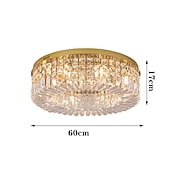 abordables Lámparas de araña únicas-50cm 60cm 80cm luces de techo cristal diseño de círculo único araña de metal morden lujo estilo nórdico dormitorio sala de estar araña led 110-120v 220-240v