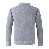 preiswerte Herren Strickjacke-Herren Pullover Strickjacke Fleece Pullover Stricken Strick Feste Farbe V Ausschnitt Stilvoll Täglich Bekleidung Winter Rote Blau XS S M